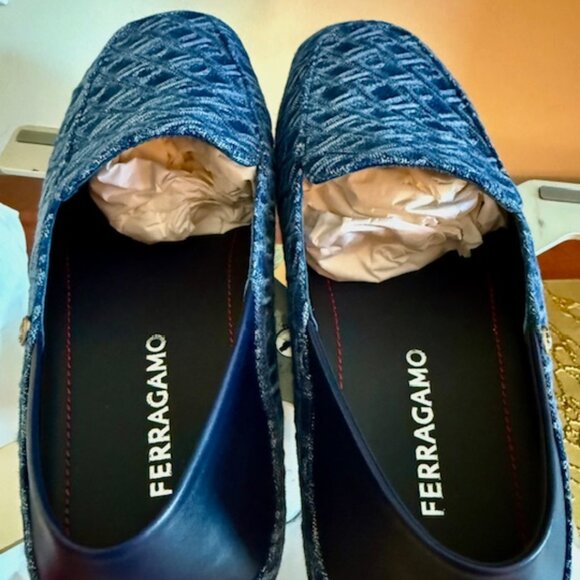 SALVATORE FERRAGAMO-BRANDNEW! 2025-Blue Men's DriversLoafers 949$ EU/IT 8,US 9 - Picture 4 of 16